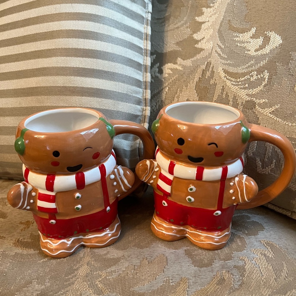 Wondershop At Target Earthenware Gingerbread Man Mugs
